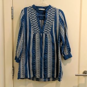 Zara embroidered chambray minidress